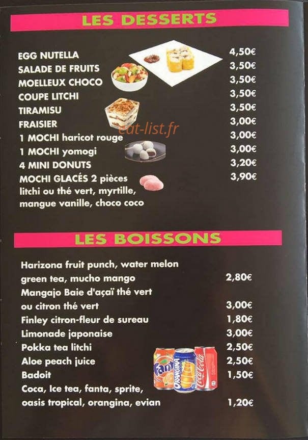 Kyoto sushi — carte page 7