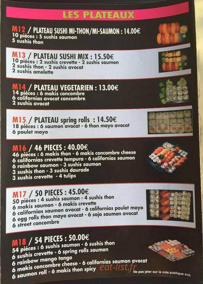 Kyoto sushi — carte page 2