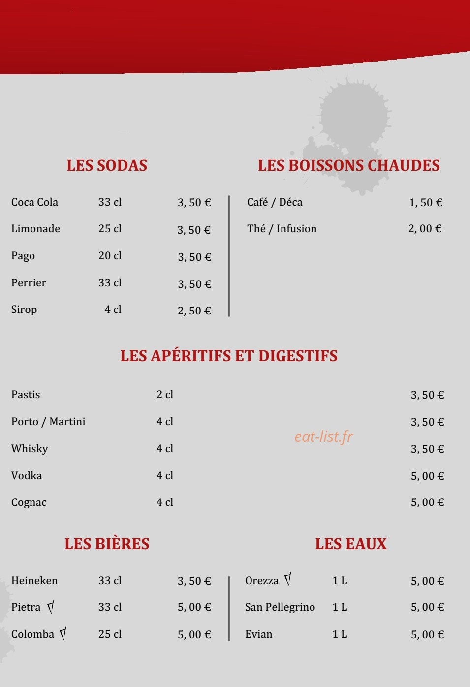 Le Café Des Artistes — carte page 5