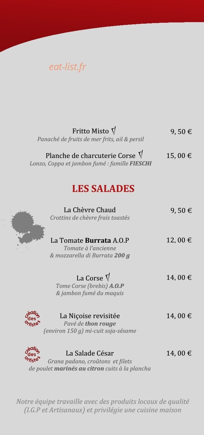 Le Café Des Artistes — carte page 3