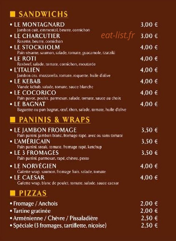 Le Pain au Naturel — carte page 2
