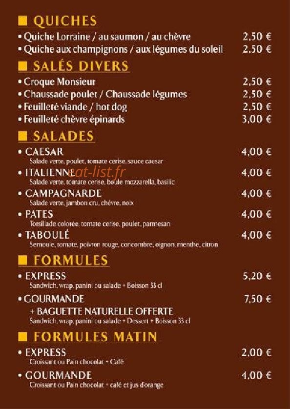 Le Pain au Naturel — carte page 3