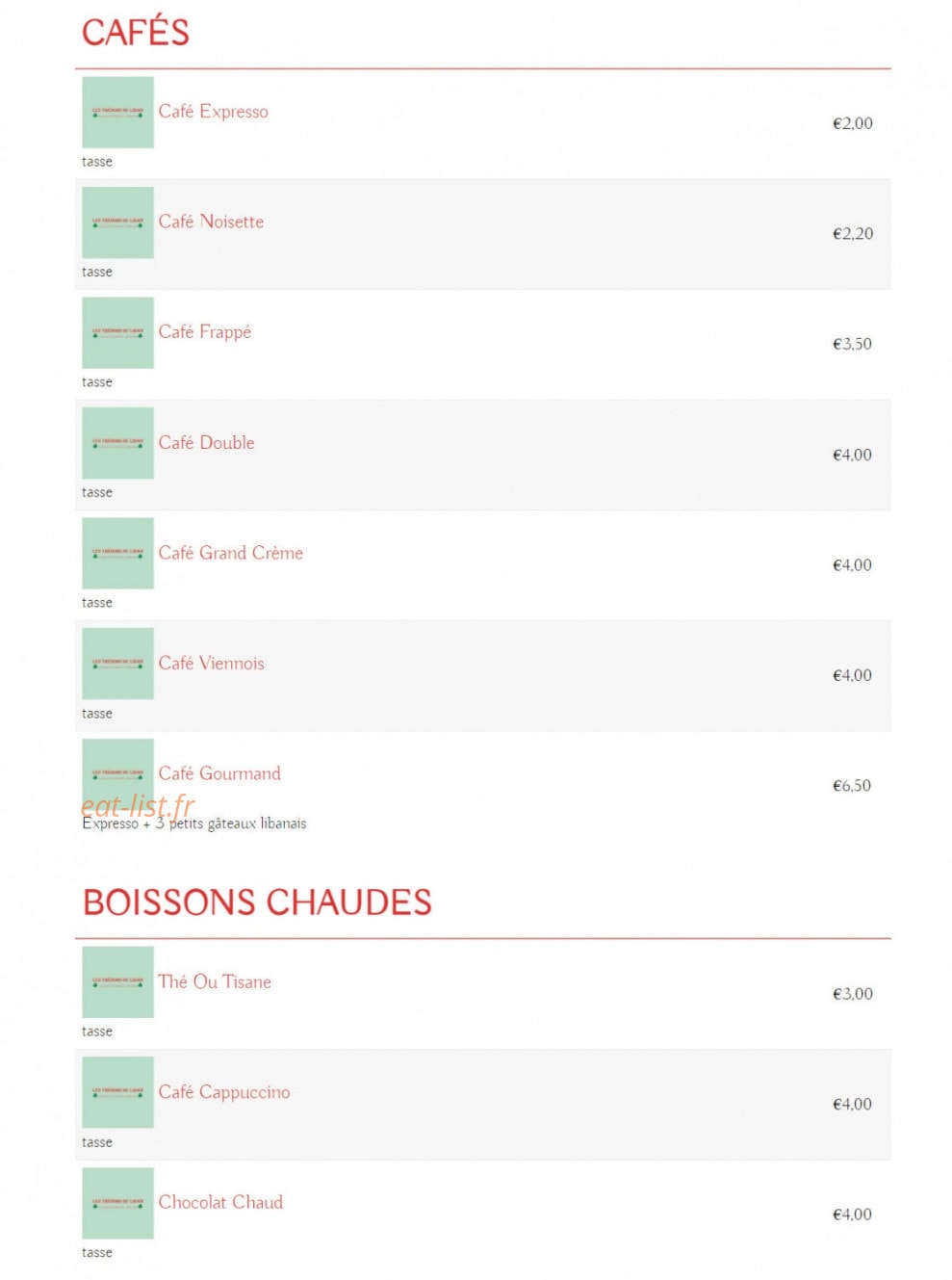 Les Trésors du Liban — carte page 9