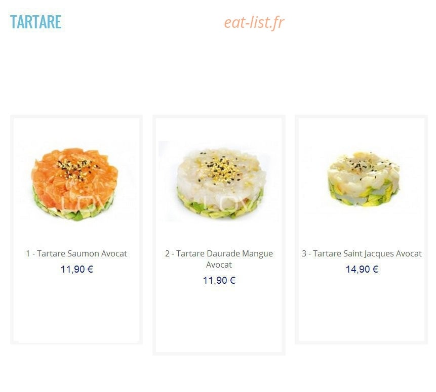 Love sushi — carte page 22