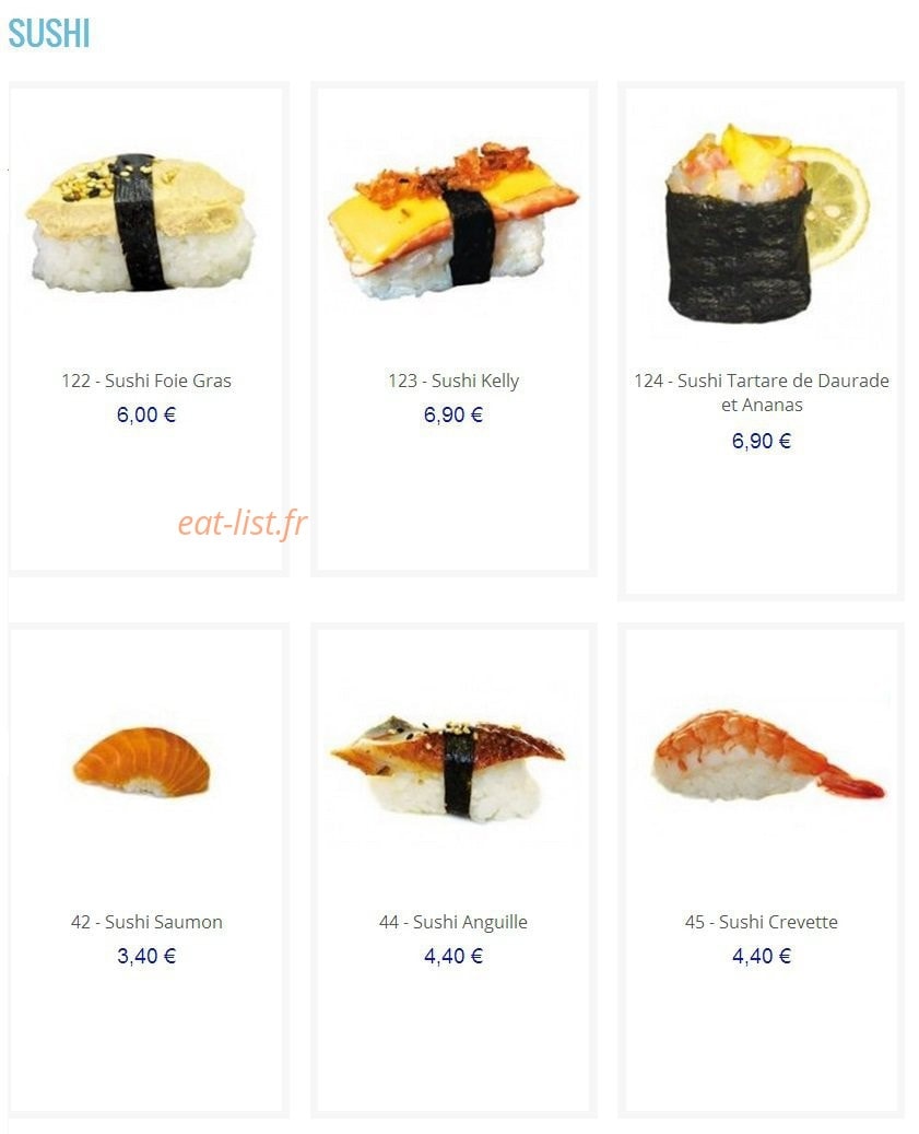 Love sushi — carte page 5