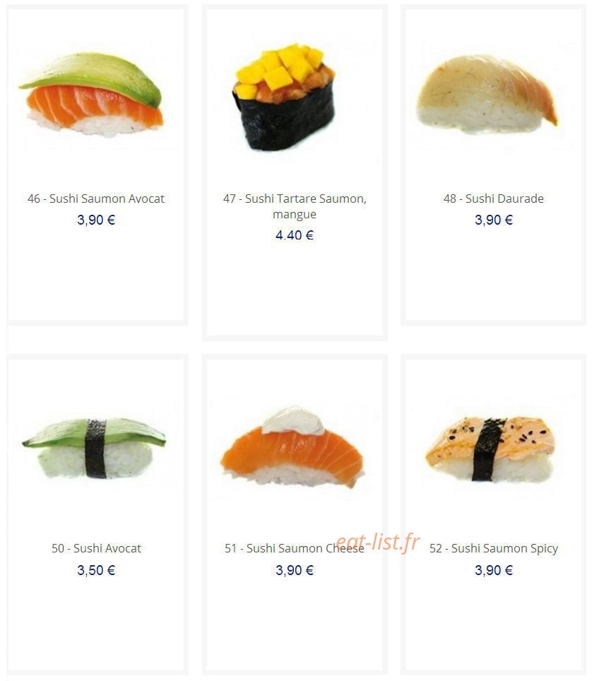 Love sushi — carte page 6