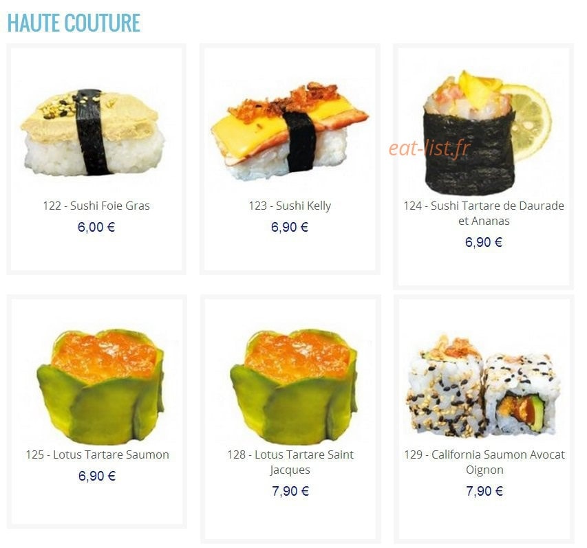 Love sushi — carte page 18
