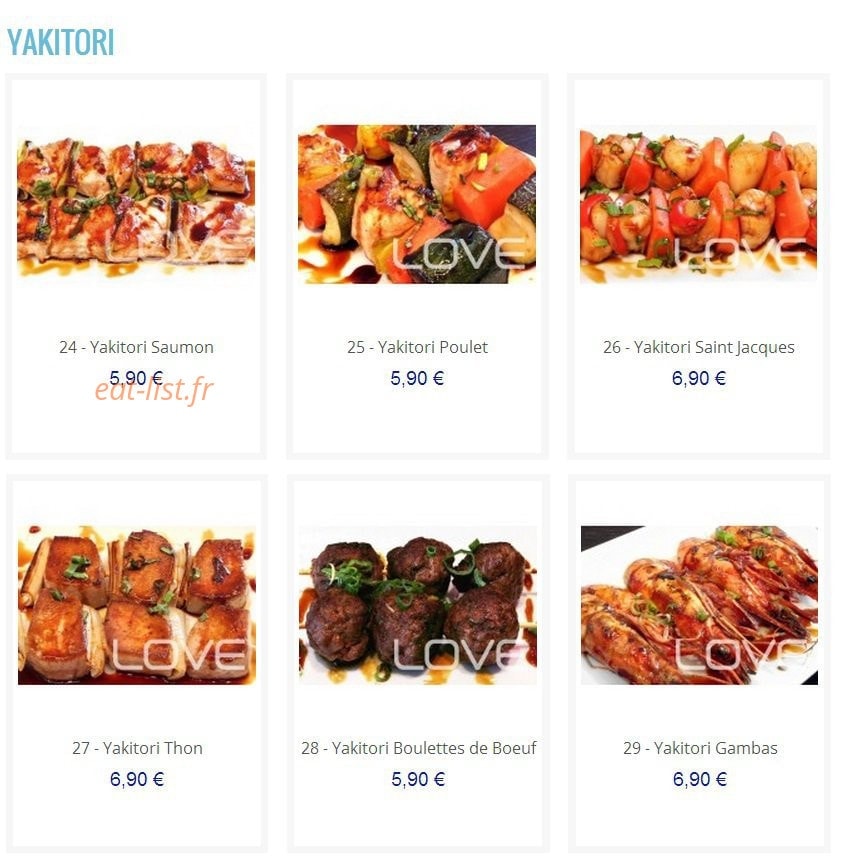 Love sushi — carte page 24