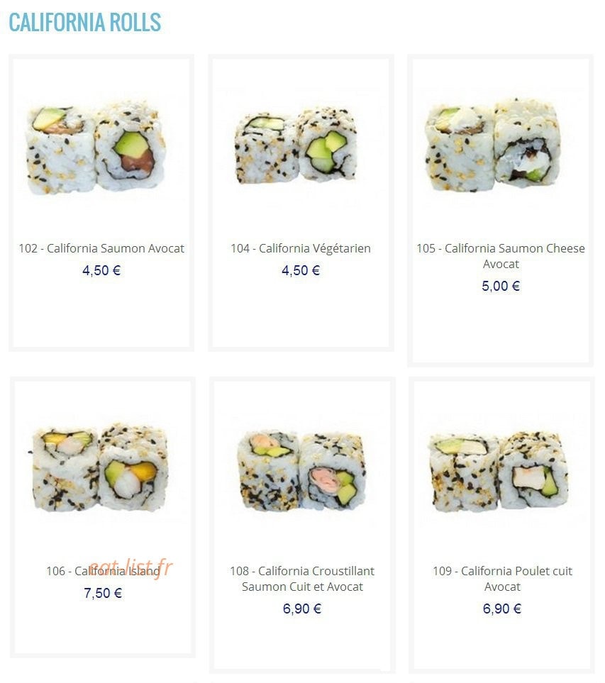 Love sushi — carte page 10