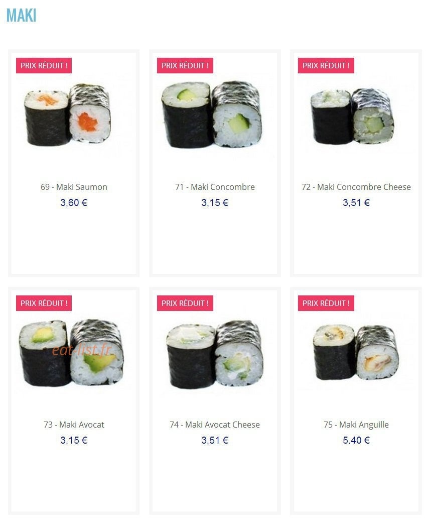 Love sushi — carte page 8