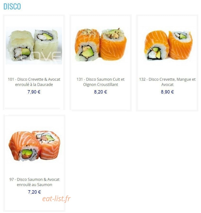 Love sushi — carte page 14