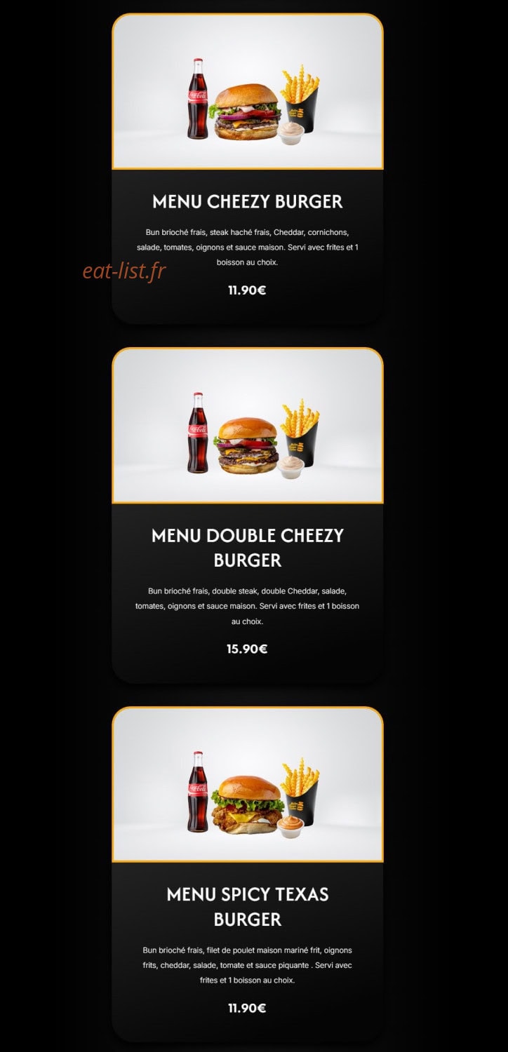 Mister Burger & Fries — carte page 2