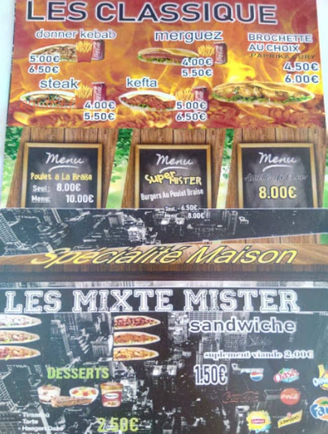 Mister Grill — carte page 1