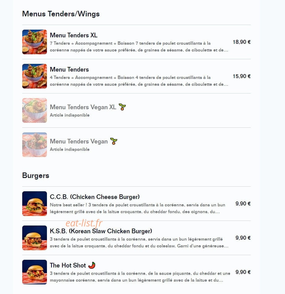 Out Fry — carte page 2