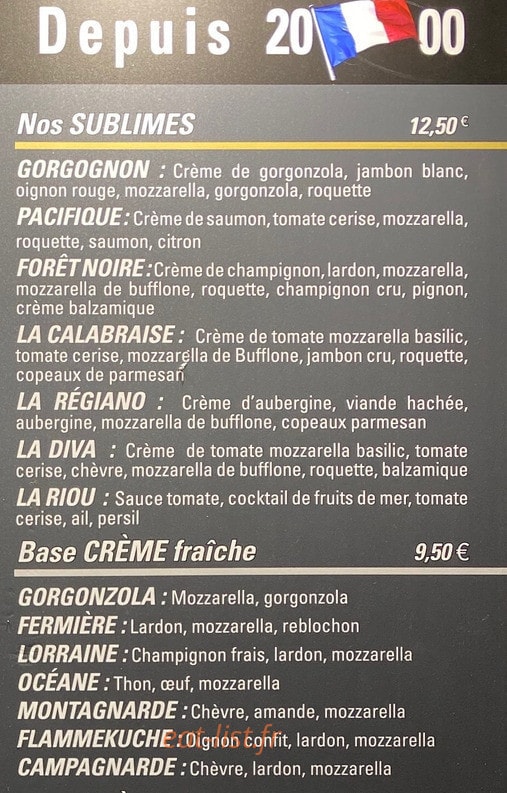 Pizza la marseillaise  Ganay — carte page 3