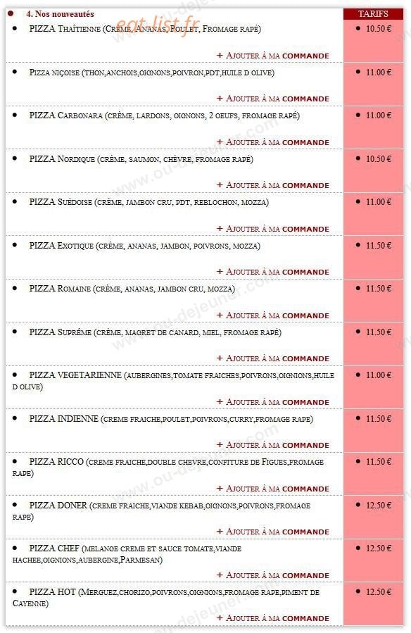 Pizza Rico — carte page 4