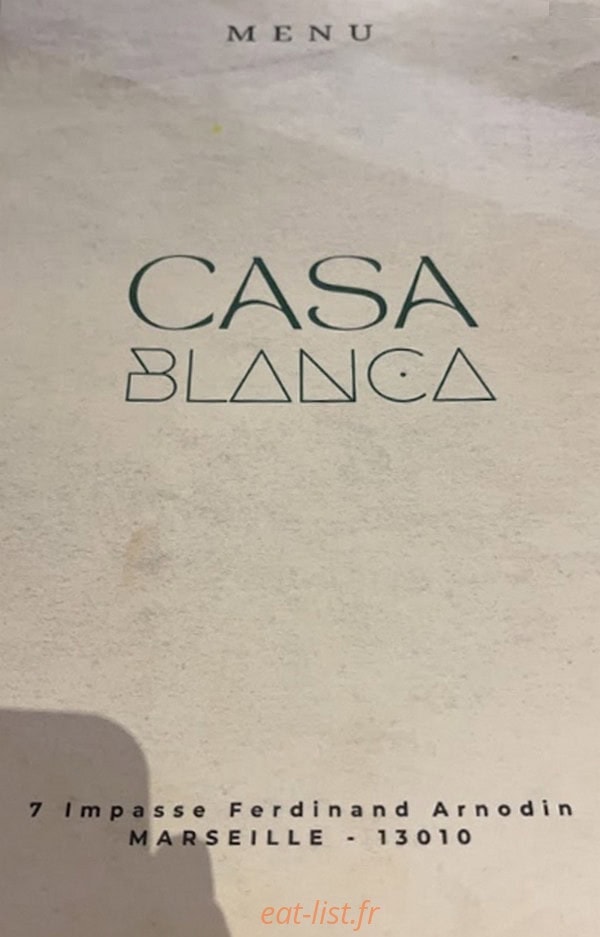 Casa Blanca — carte page 1
