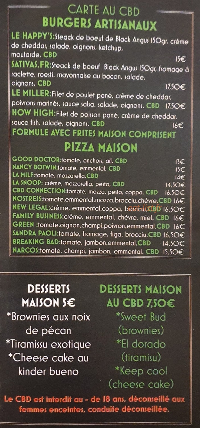 Happy's Kitchen — carte page 1