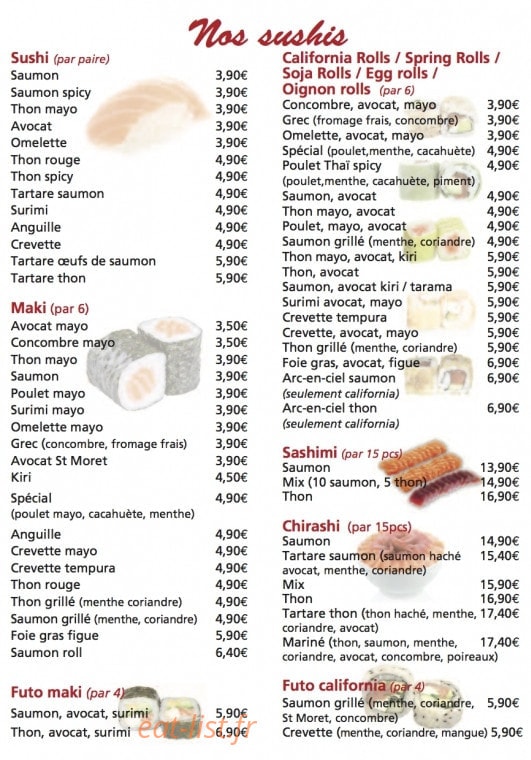 Koni Sushi — carte page 2