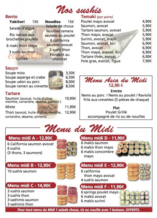 Koni Sushi — carte page 3