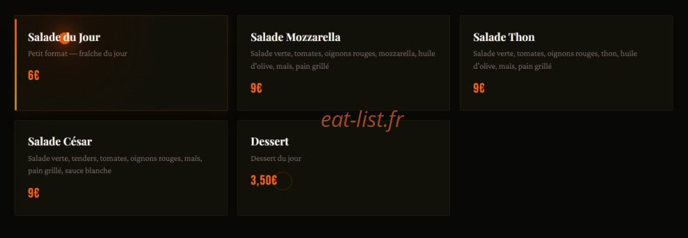 Carte et menu de La grillade de l'Huveaune à Marseille 10 — Assiettes