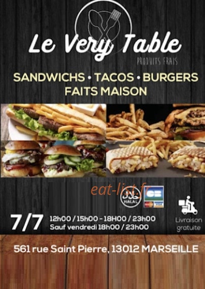 Le Very Table — carte page 1