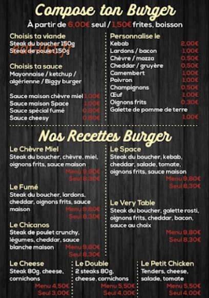 Le Very Table — carte page 2