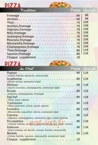 Melekh à Pizza — carte page 1