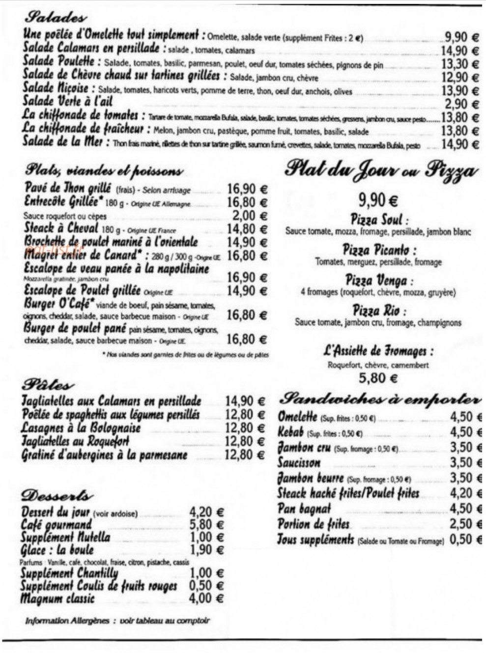 O'Café - Café Ford — carte page 2