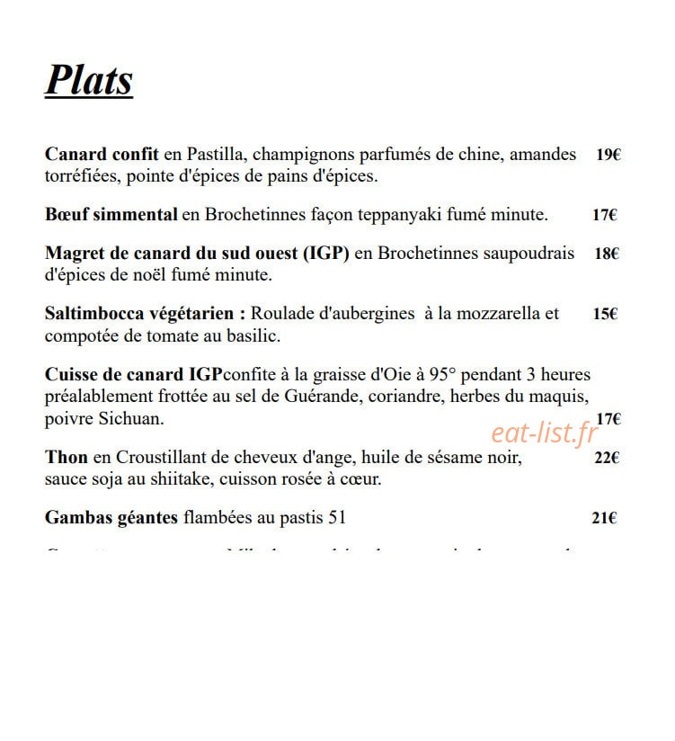 O Very Table — carte page 2