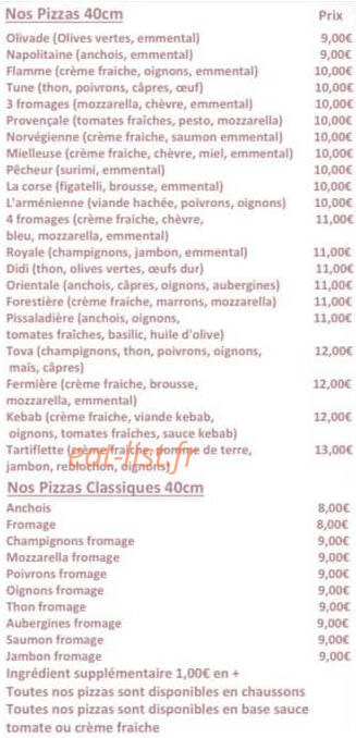 Pizza Tova — carte page 3
