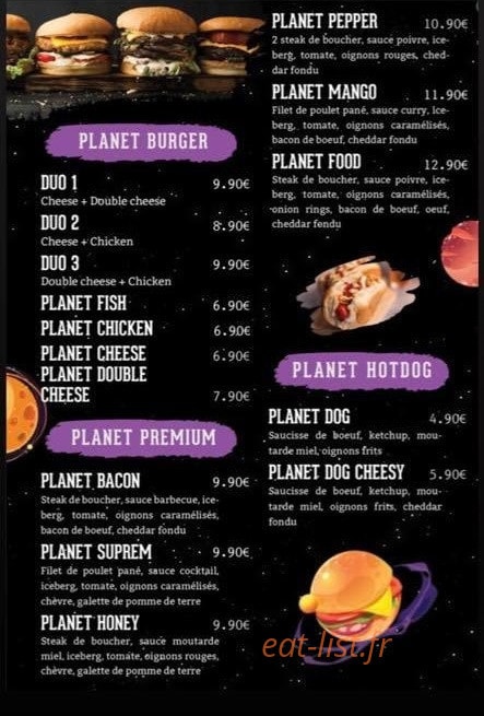 Planet food — carte page 3