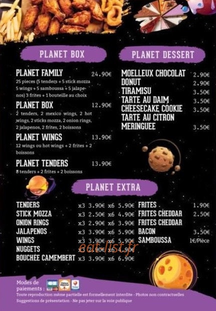 Planet food — carte page 4