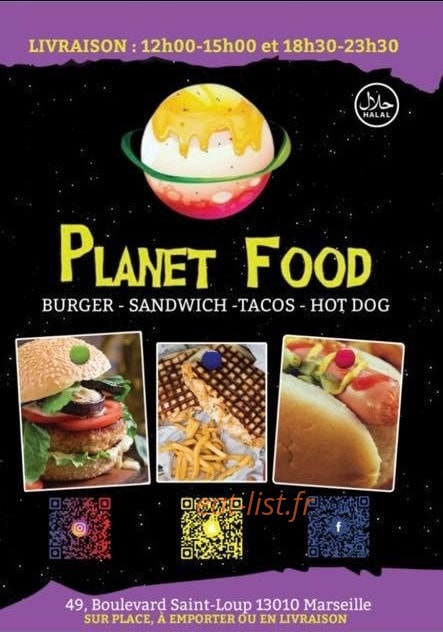Planet food — carte page 1