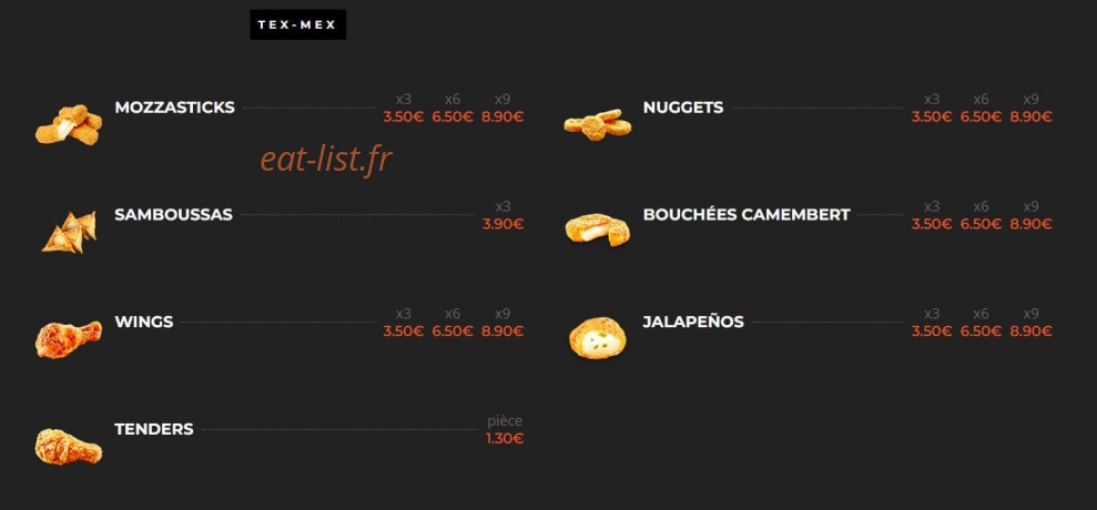 Regal Food's — carte page 7