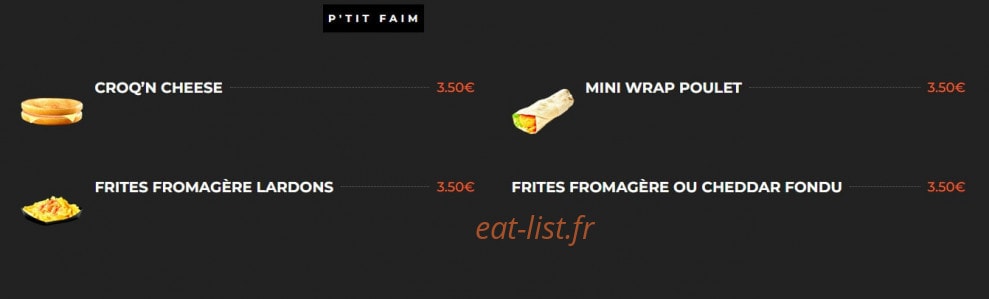 Regal Food's — carte page 8