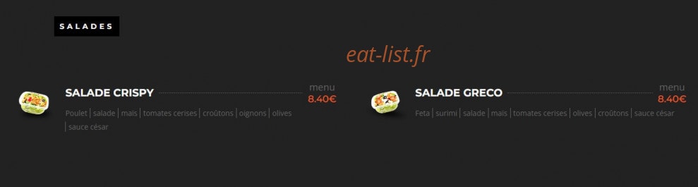 Regal Food's — carte page 9