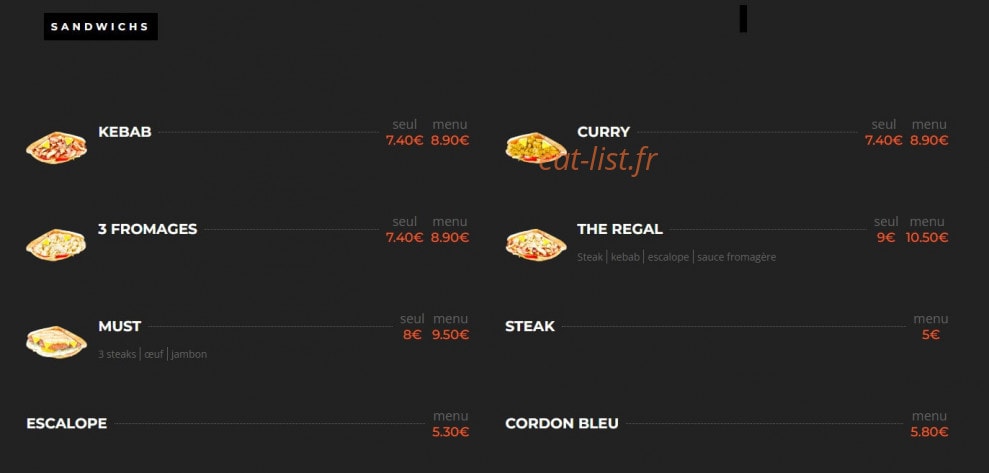 Regal Food's — carte page 4