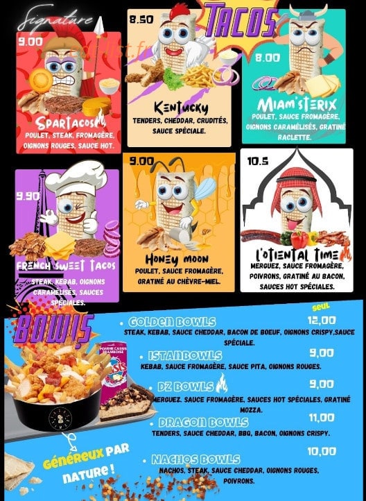 Tacos Times — carte page 3
