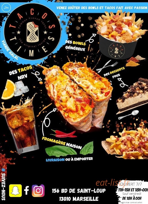 Tacos Times — carte page 1