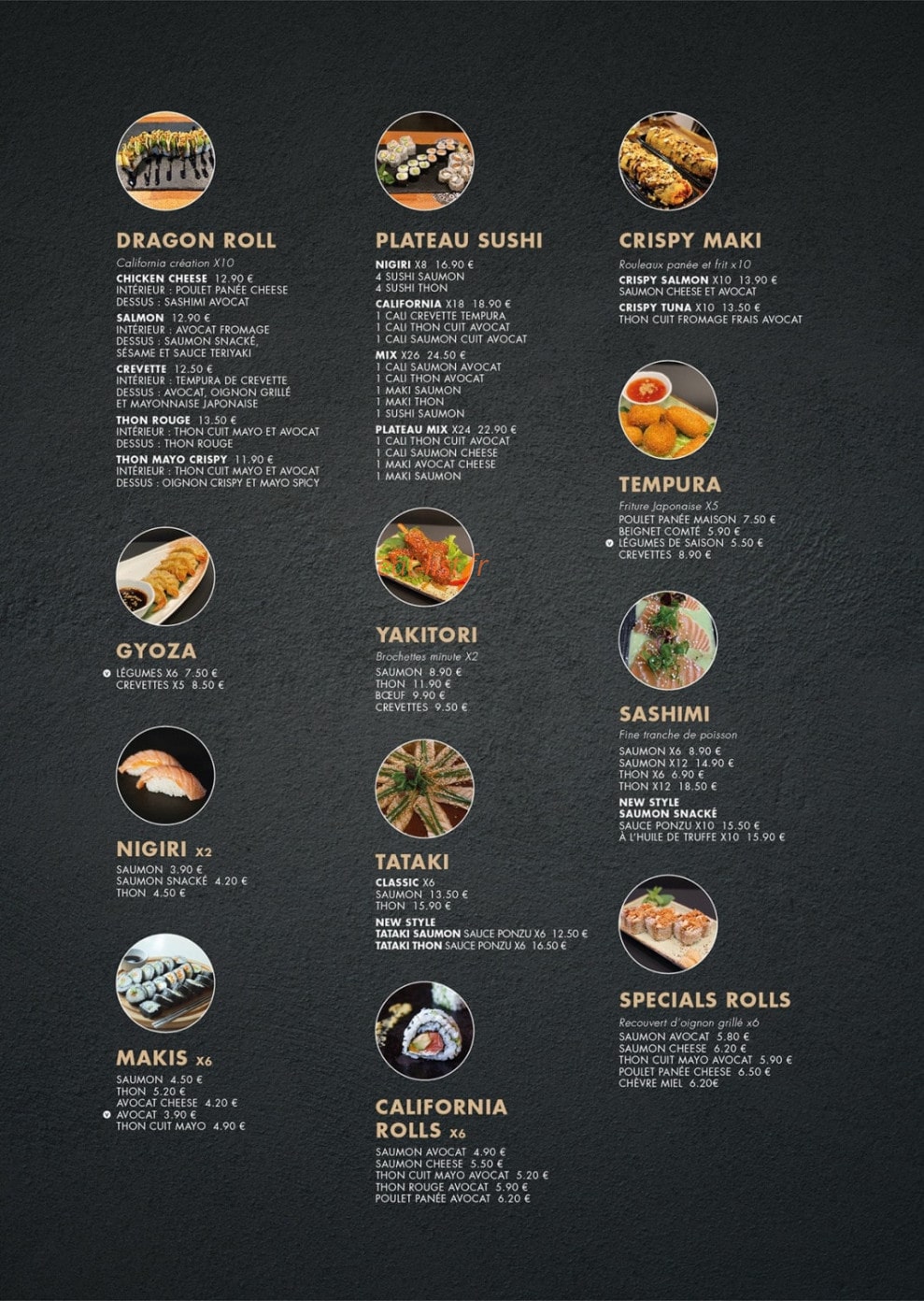 Bo bun shop — carte page 1