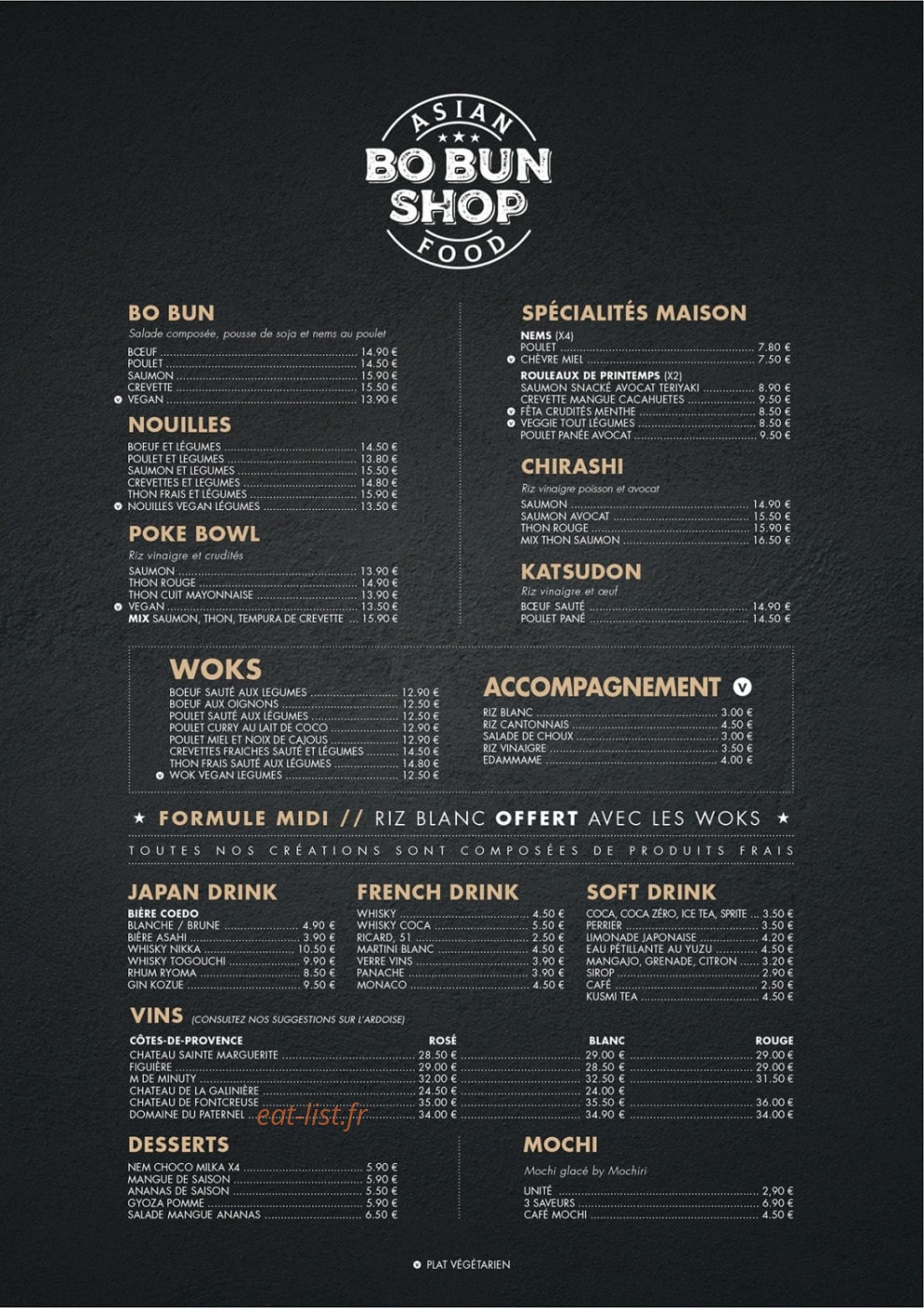 Bo bun shop — carte page 2