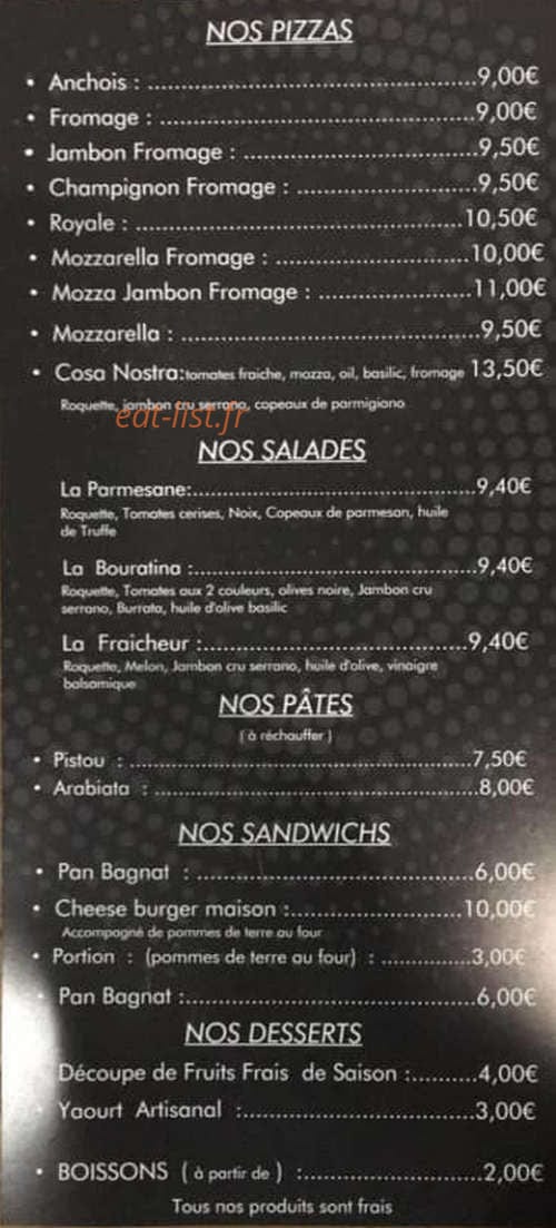 Brasserie du Village — carte page 2