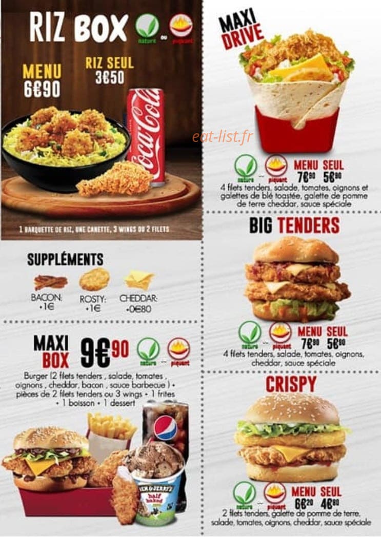 Chicken Drive — carte page 2