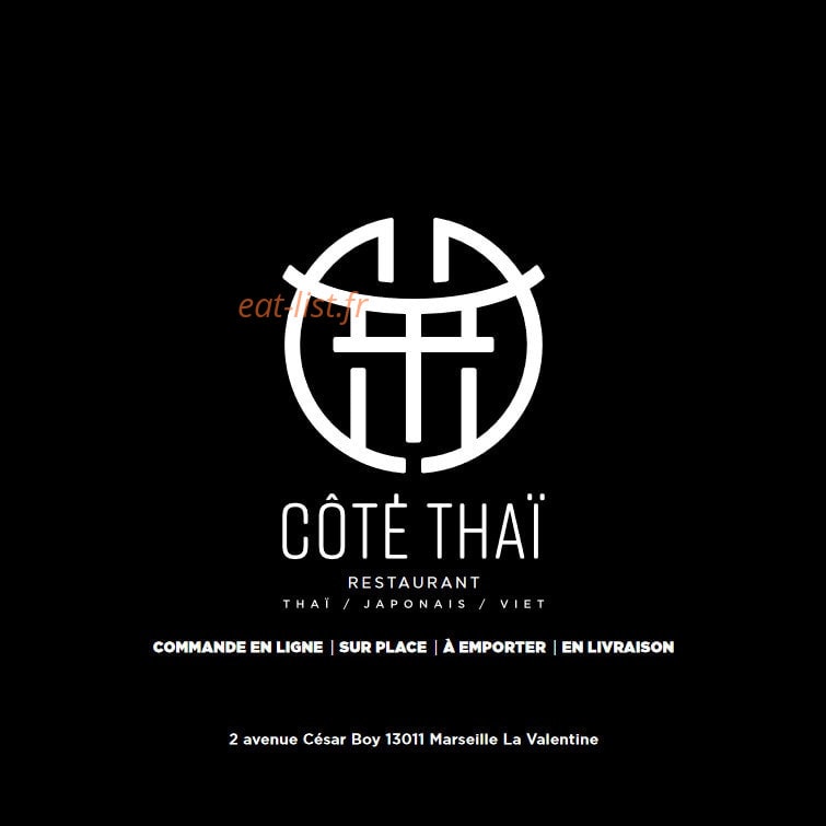Côté Thaï — carte page 1