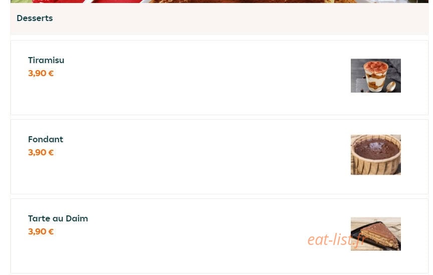 Crousty chicken — carte page 3