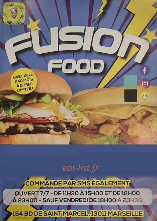 Fusion food — carte page 1