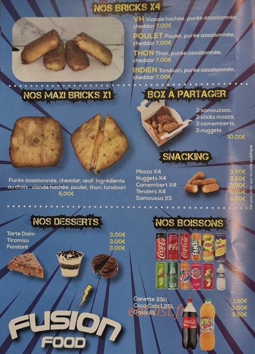 Fusion food — carte page 4