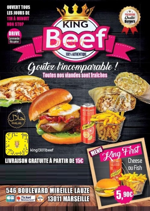 King beef — carte page 1