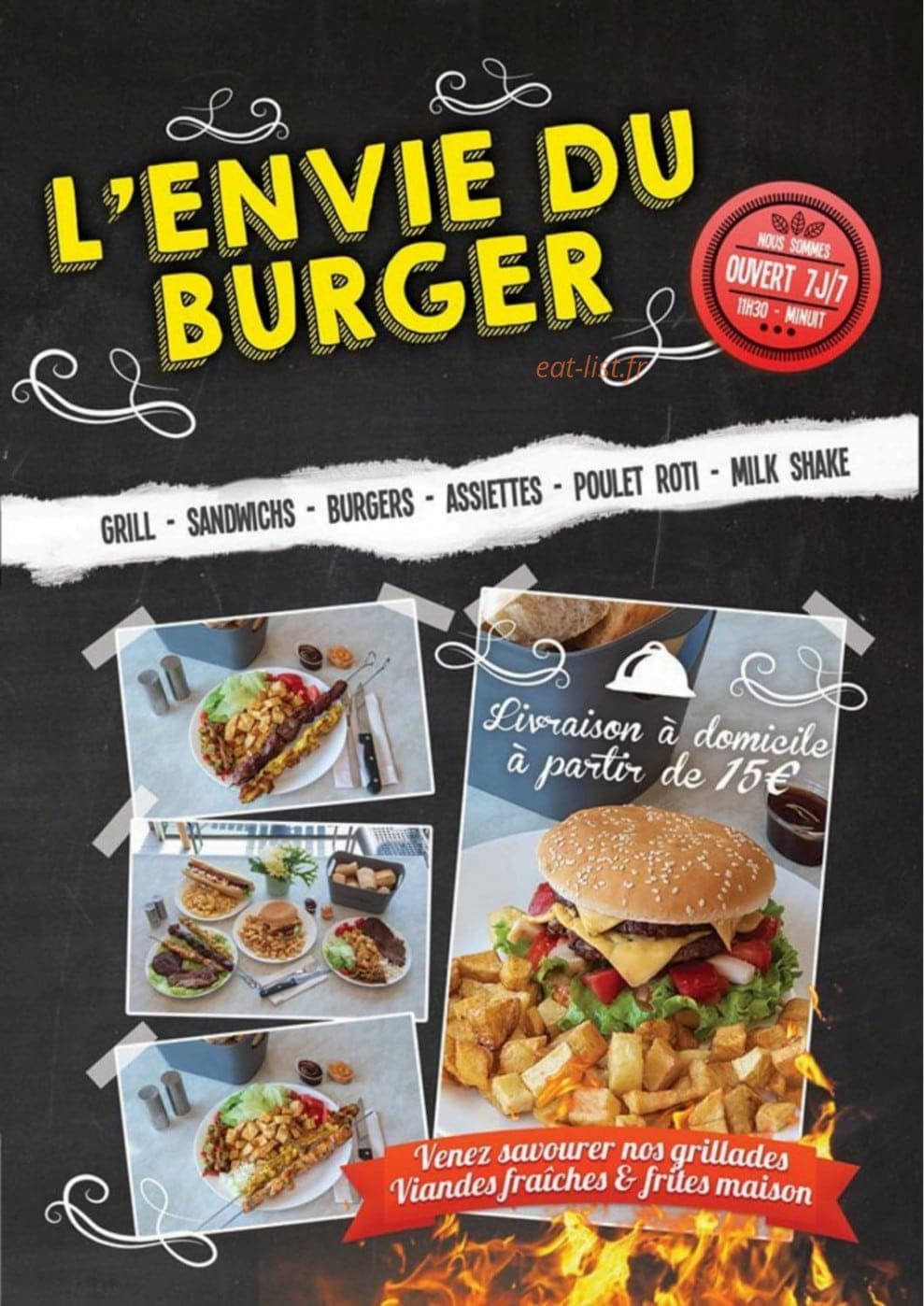 L'envie du burger — carte page 1